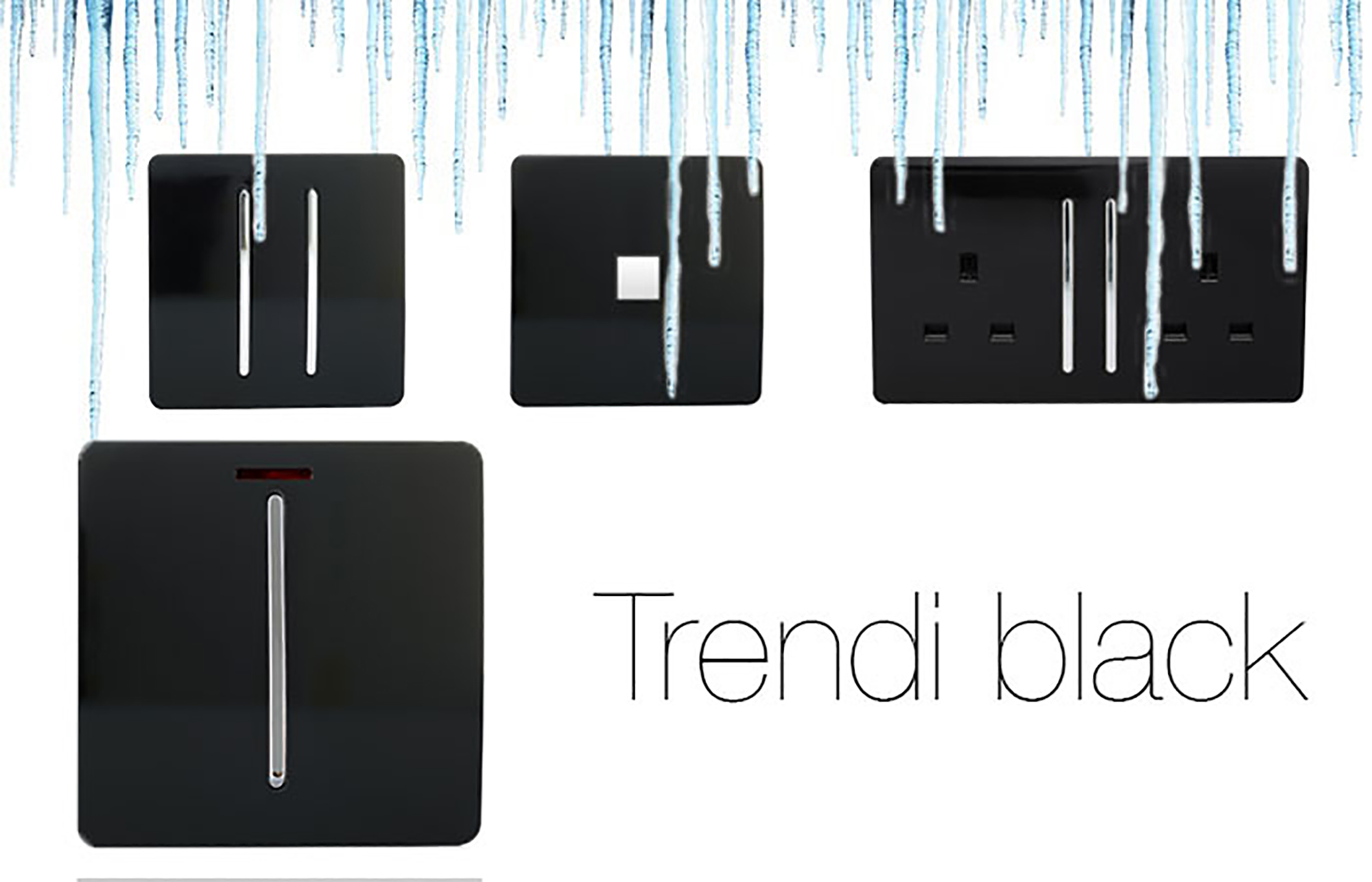 Trendi Black Wiring Accessories Trendi Decorative Screwless Trendi Black Wiring Accessories Trendi Decorative Screwless